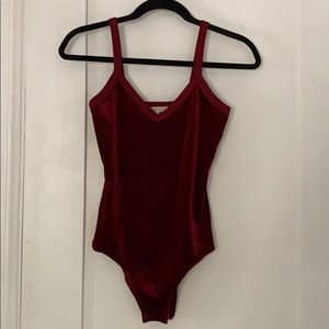 LA Hearts red velvet bodysuit size xs